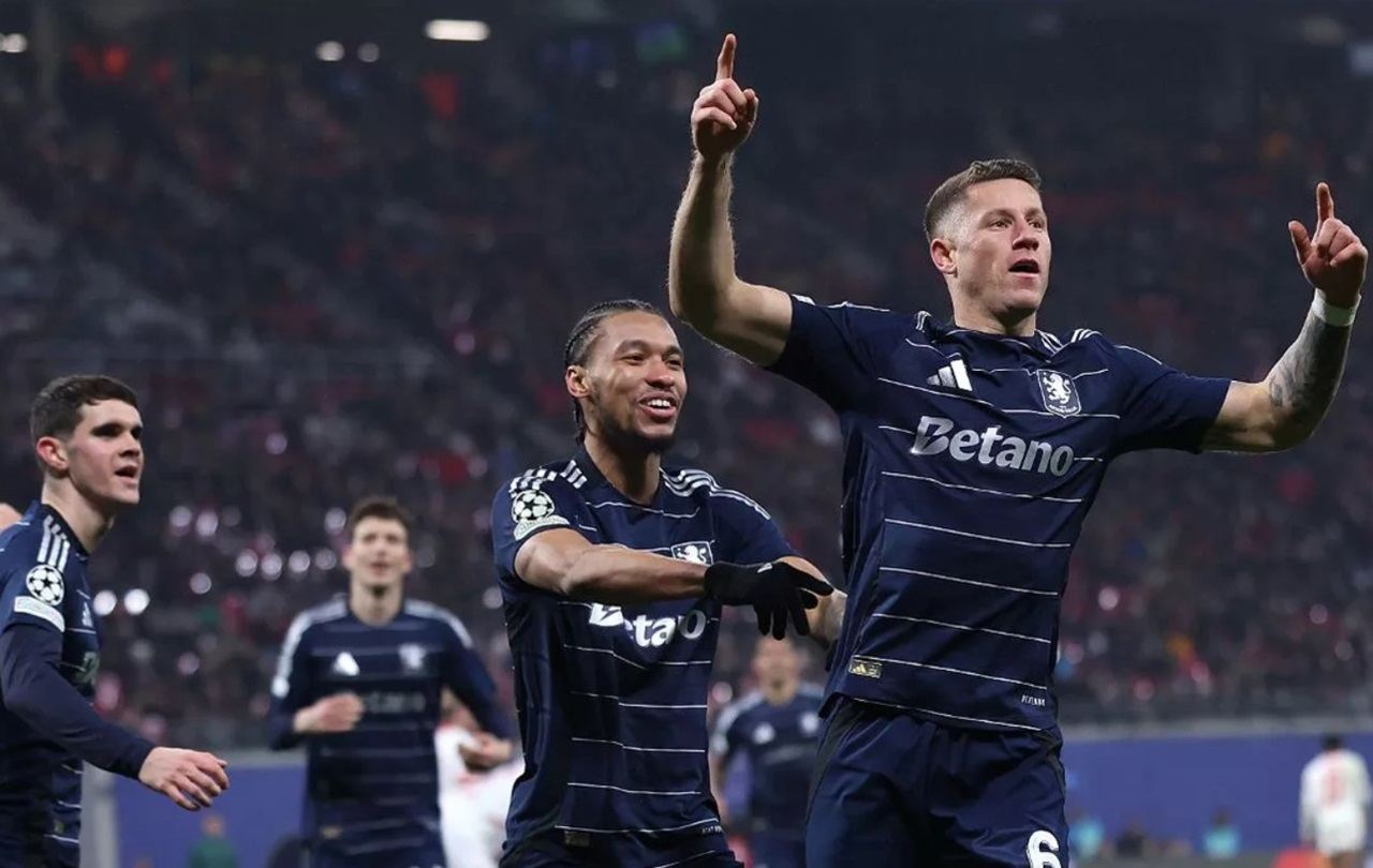 Ross Barkley moments after scoring against RB Leipzig in a Champions League match