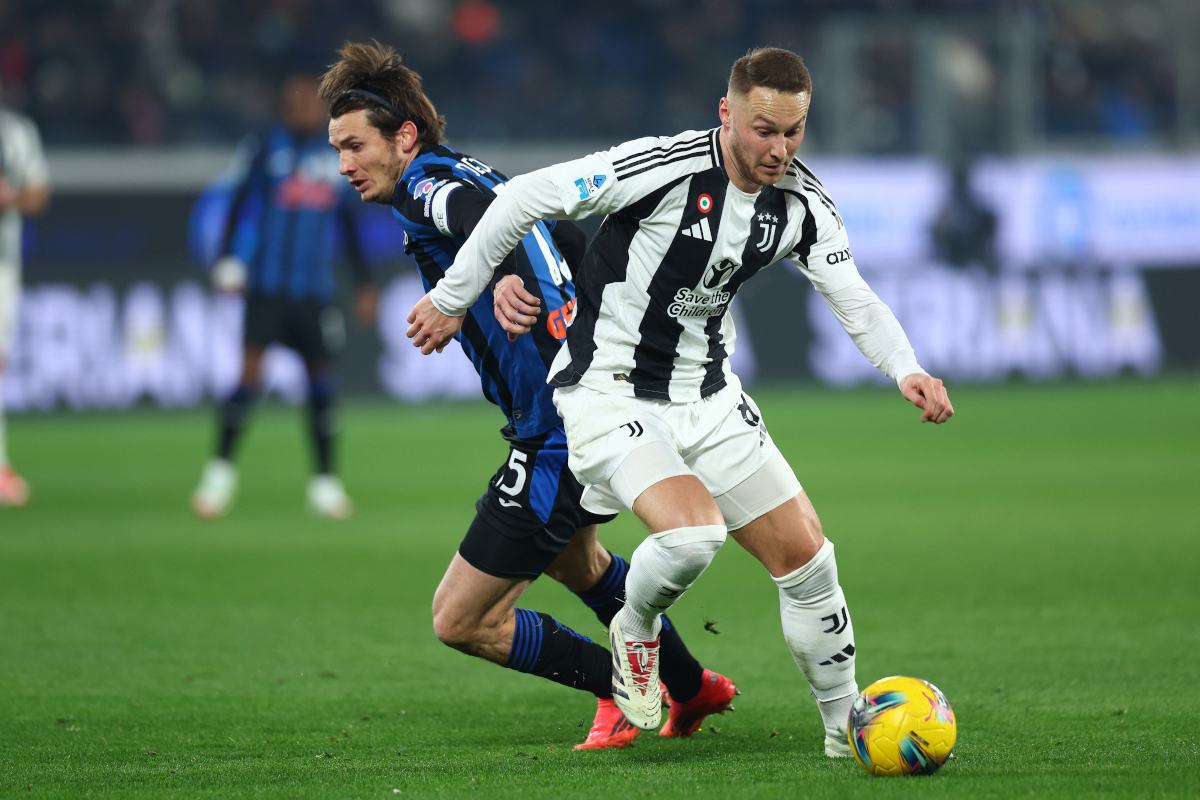 Teun Koopmeiners in his return to Gewiss Stadium with Juventus