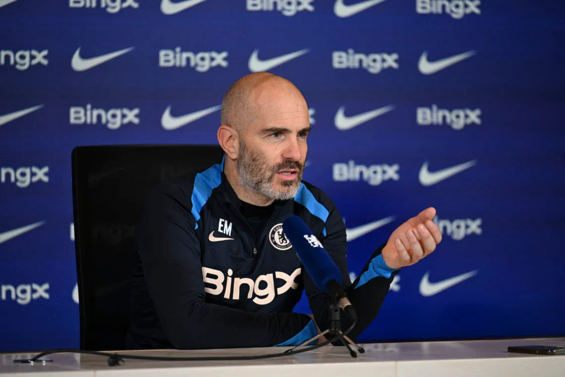 Chelsea's manager Enzo Maresca during a press-conferece