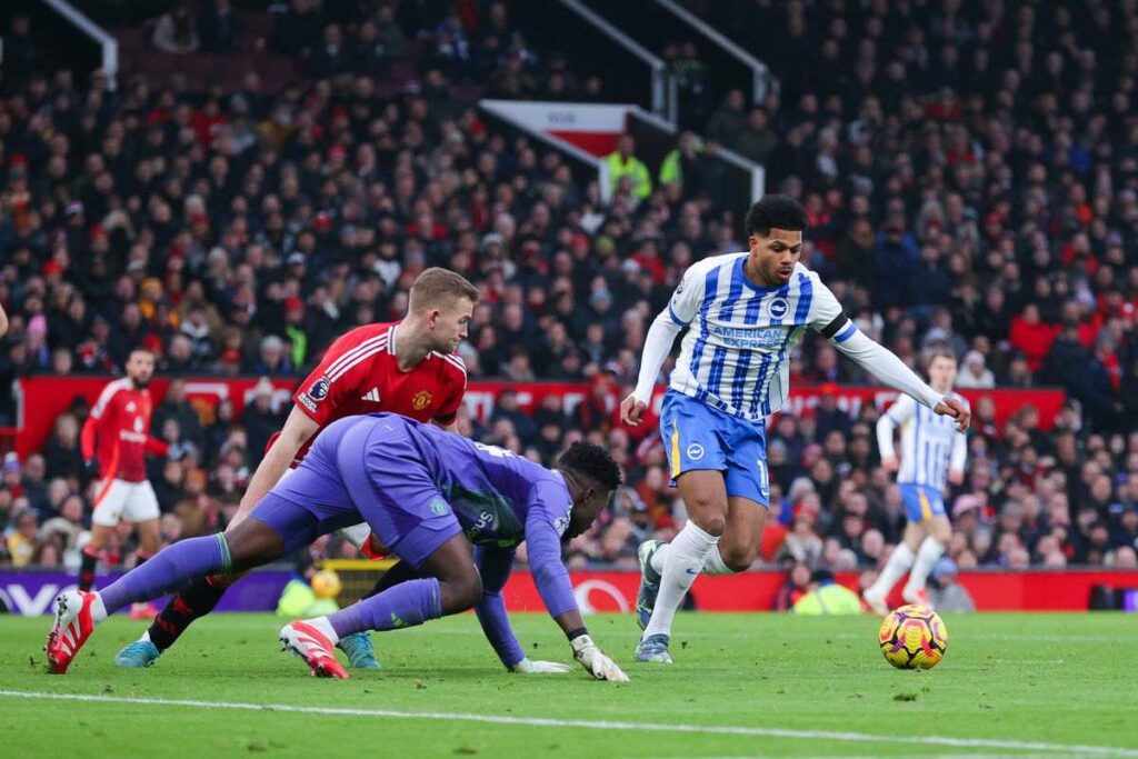 Brighton's Yankuba Minteh causing havoc in Manchester United's defence