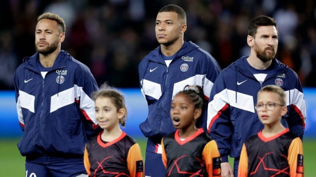 Neymar, Mbappe, and Messi during their time together at PSG