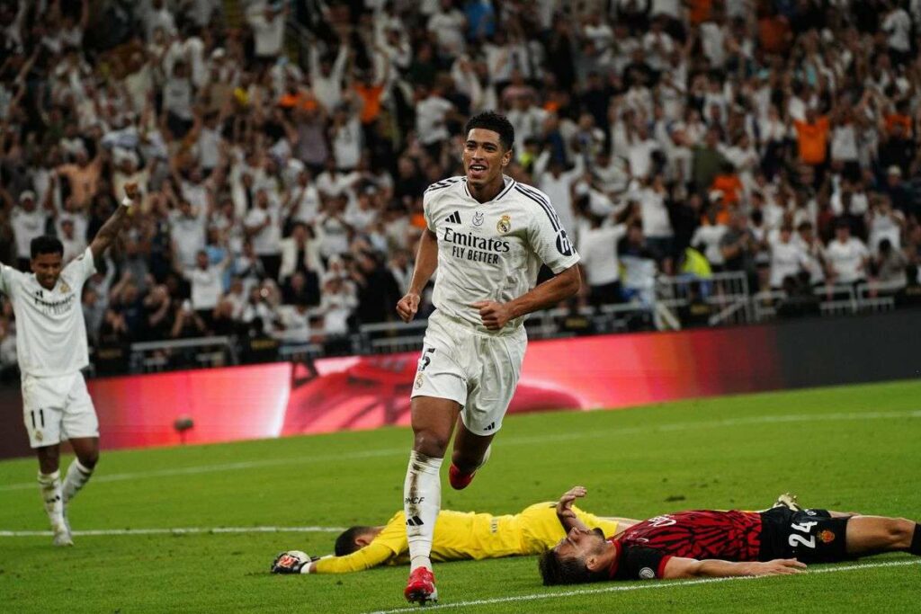 Jude Bellingham scoring against Mallorca in the Spanish Super Cup