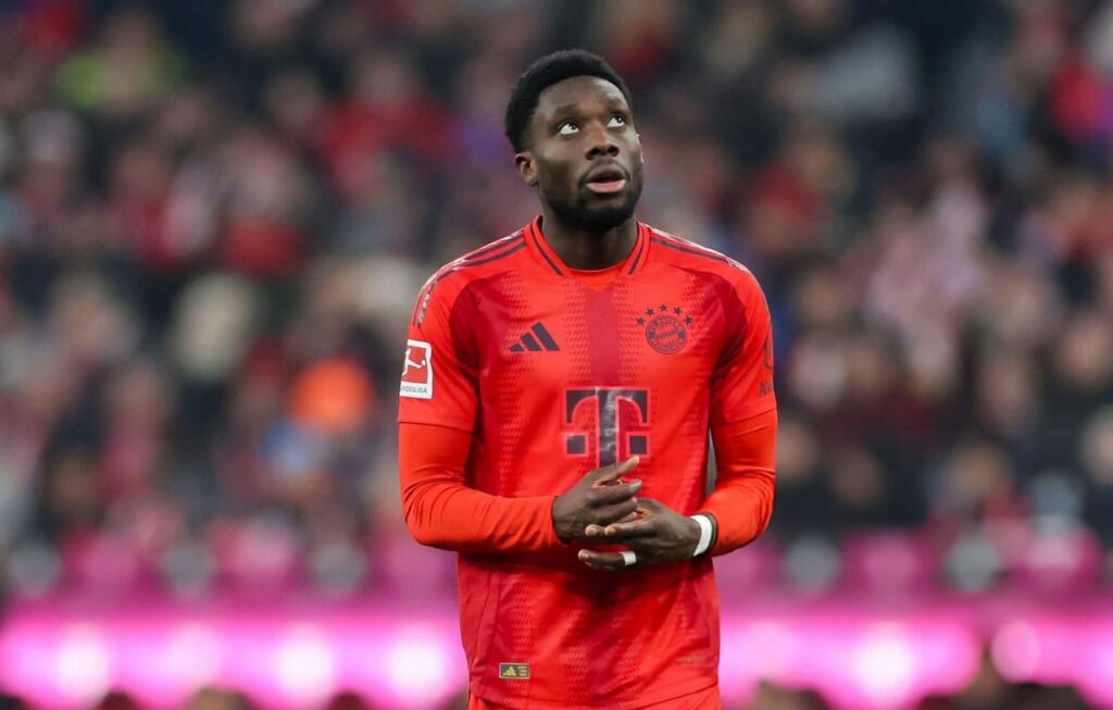 Bayern Munich's left-back Alphonso Davies