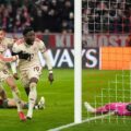 Alphonso Davies moments after sending Bayern Munich in the next Champions League round