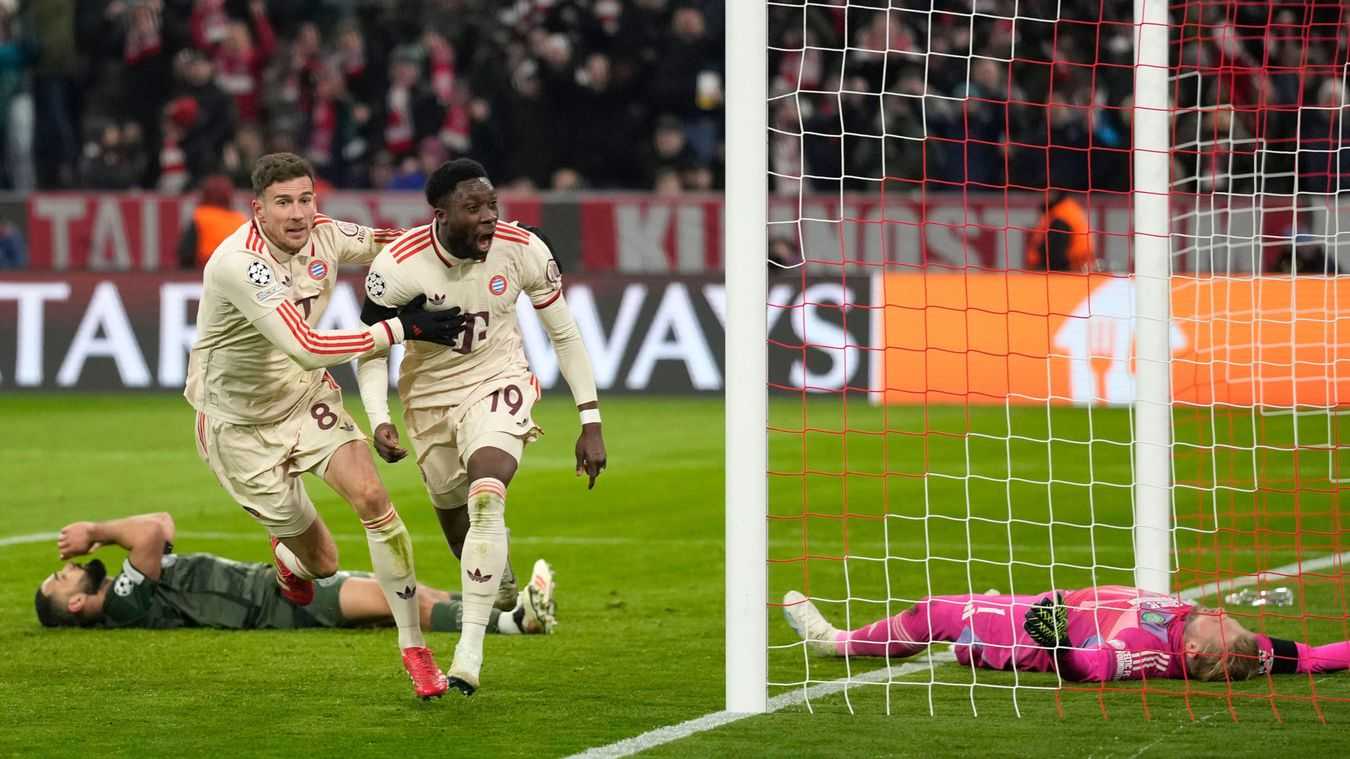 Alphonso Davies moments after sending Bayern Munich in the next Champions League round