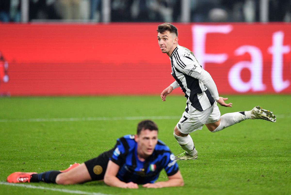 Francisco Conceicao celebrates after scoring against Inter