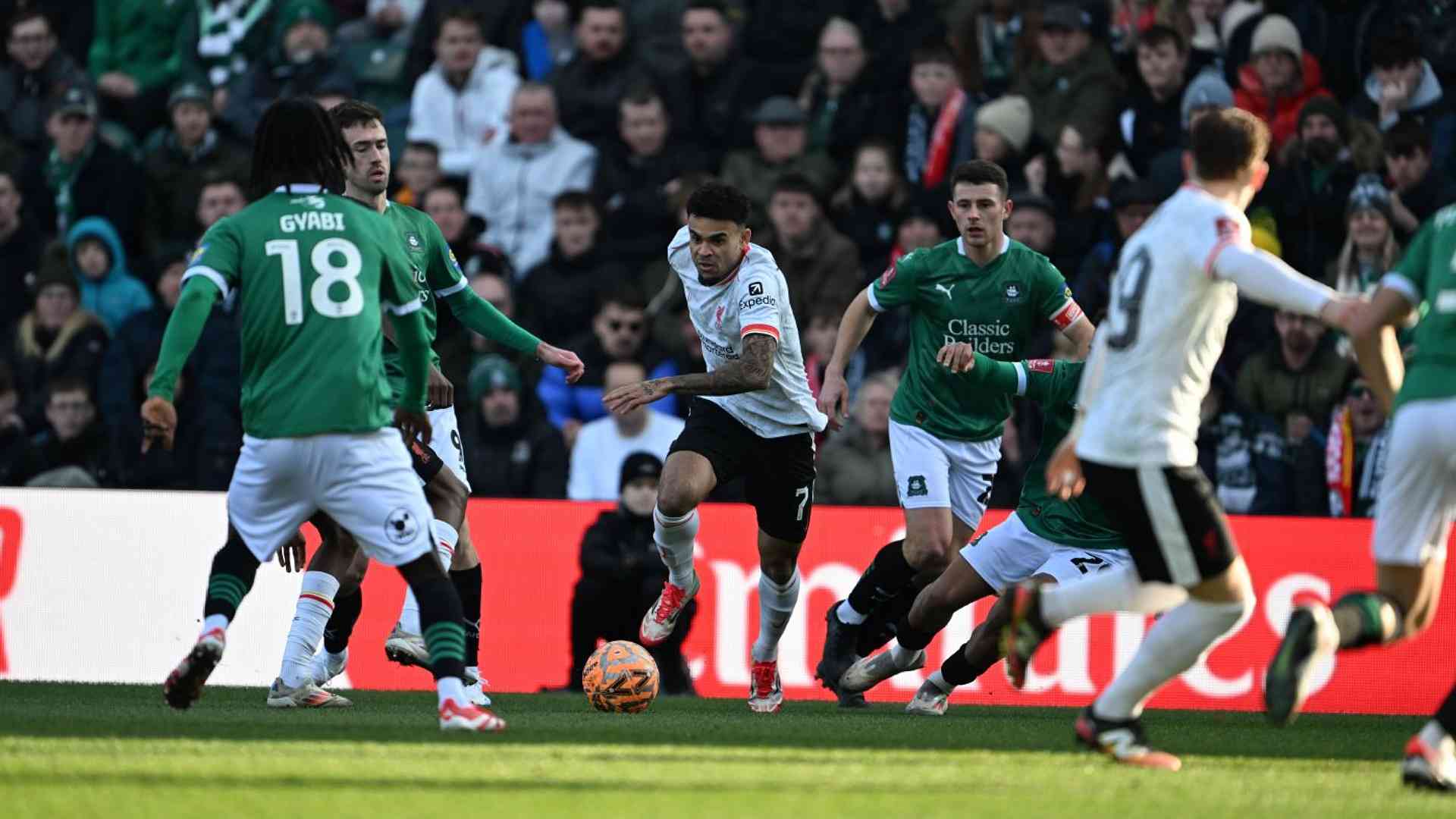 Luis Diaz dribbles the ball