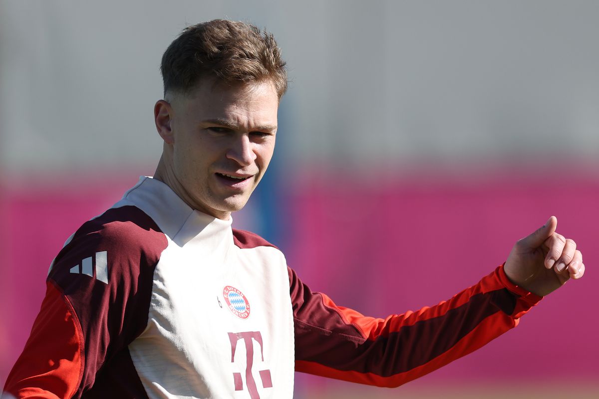 Joshua Kimmich in training with Bayern Munich